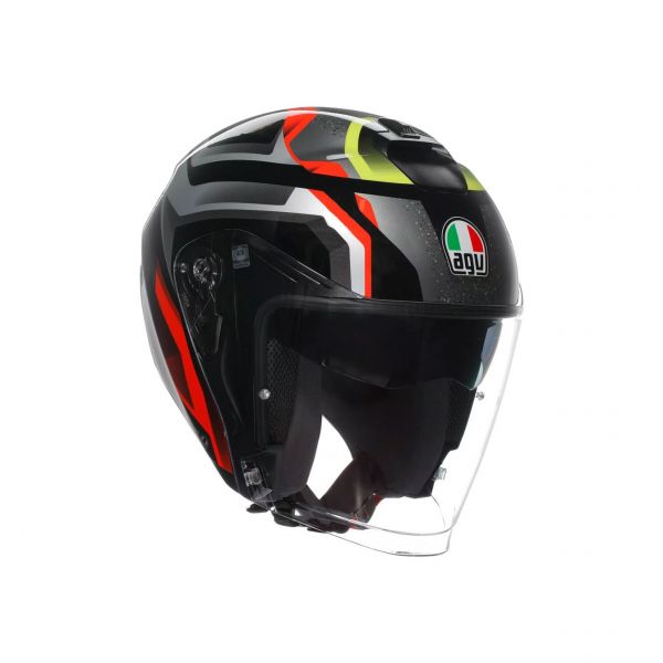 AGV IRIDES AGV E2206 ZURIGO HELMET BLACK/RED/YELLOW FLUO