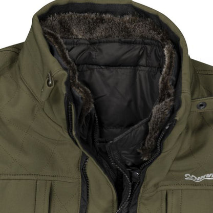 Invictus LANISTER Green Urbana three-quarter jacket with fur