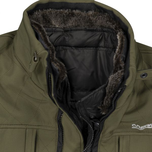 Invictus LANISTER Green Urbana three-quarter jacket with fur